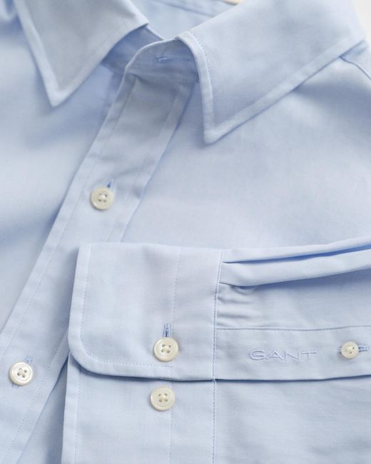 Gant Blue Regular Fit Pinpoint Oxford Shirt for men