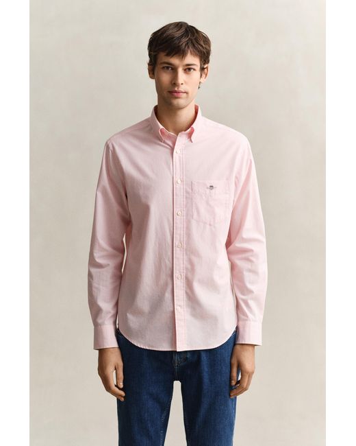Gant Pink Banker Stripe Classic Poplin Shirt for men