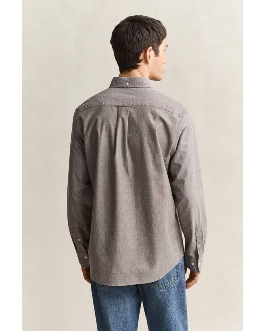 Gant Gray Mélange Archive Poplin Shirt Melange for men