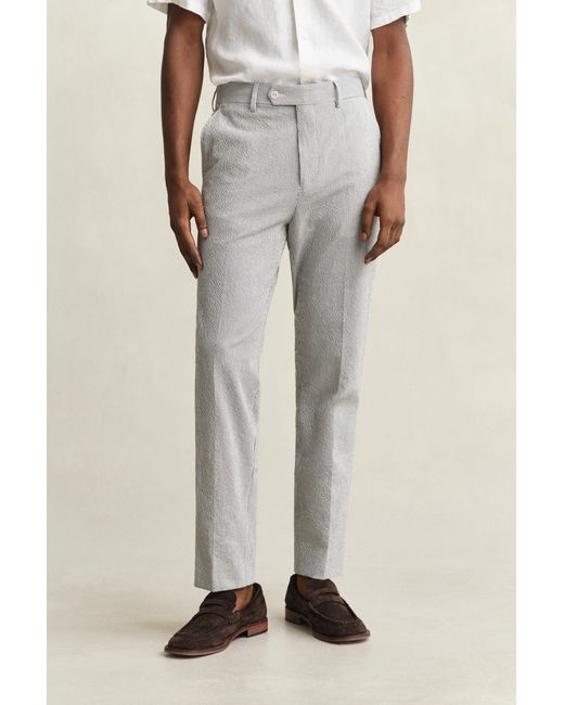 Gant Natural Seersucker Suit Pants Eggshell for men