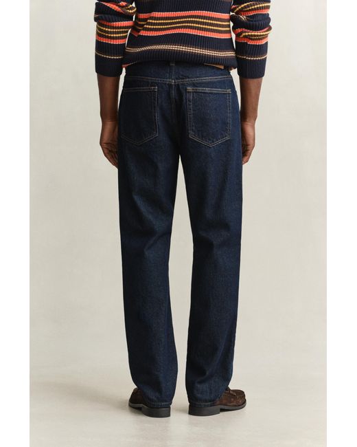 Gant Blue Straight Fit Jeans Dark for men