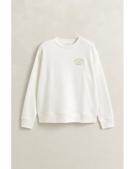 Gant White Rope Graphic Sweatshirt Eggshell