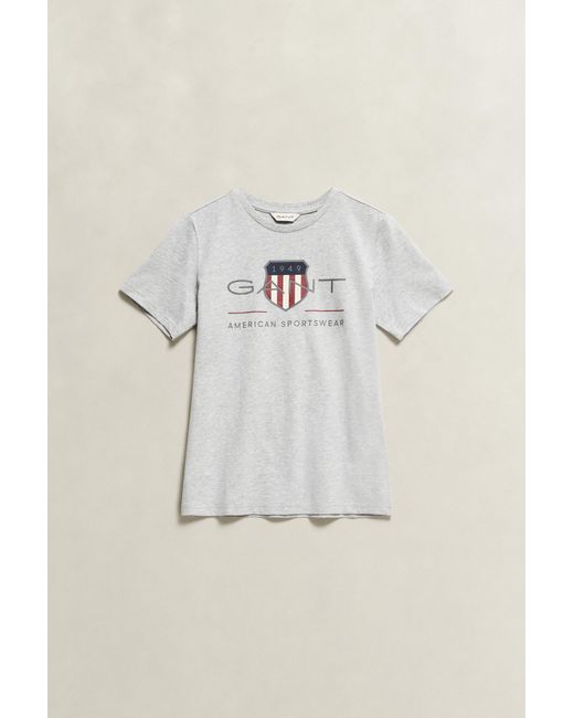 Gant Gray Teens Archive Shield T-Shirt Melange