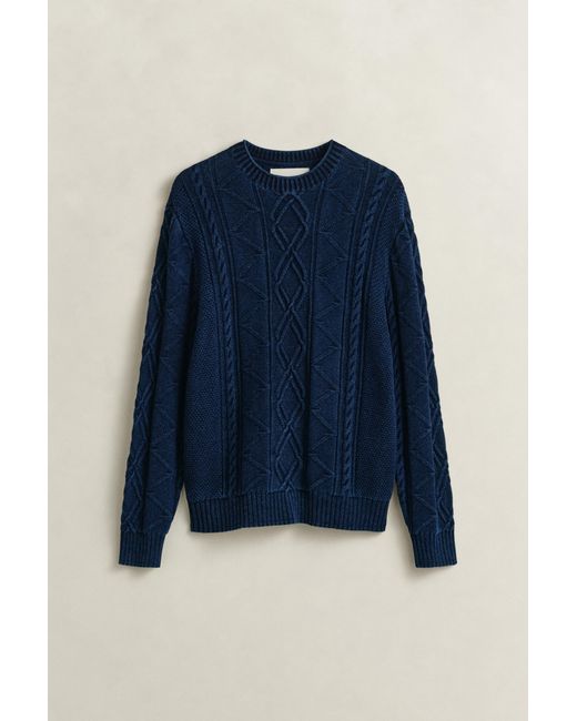 Gant Blue Cable Knit Sweater Rich for men
