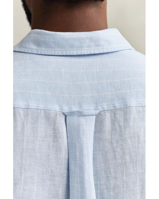 Gant Blue Striped Linen Shirt for men