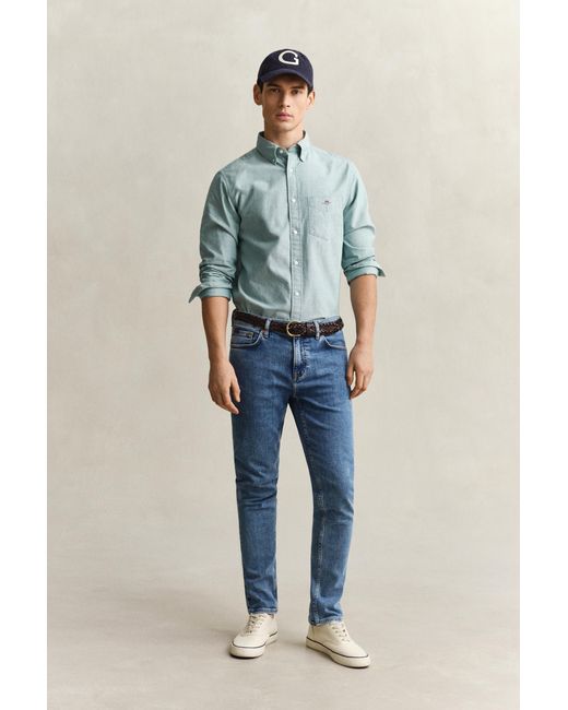 Gant Blue Slim Fit Clean Wash Jeans Mid Vintage for men