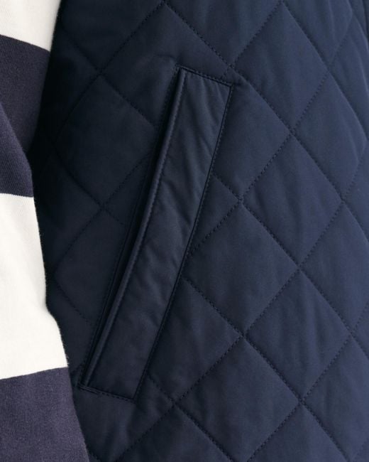 Gant Blue Quilted Windcheater Vest () for men