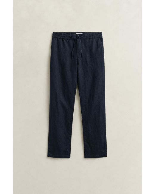 Gant Blue Linen Pants Evening for men