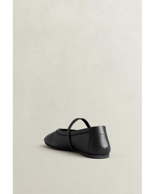 Gant Black Chadii Leather Ballet Flats