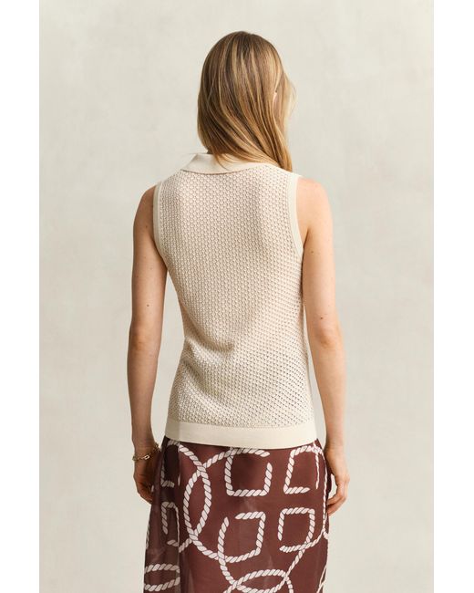 Gant Multicolor Sleeveless Lace Knit Top