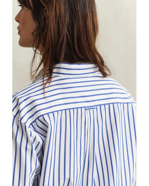 Gant Blue Relaxed Fit Striped Classic Poplin Shirt