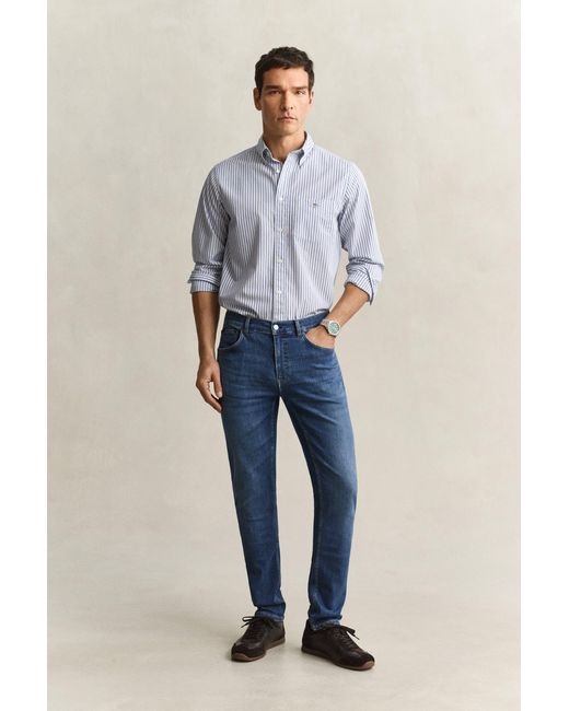 Gant Blue Extra Slim Active Recover Jeans Mid Broken In for men