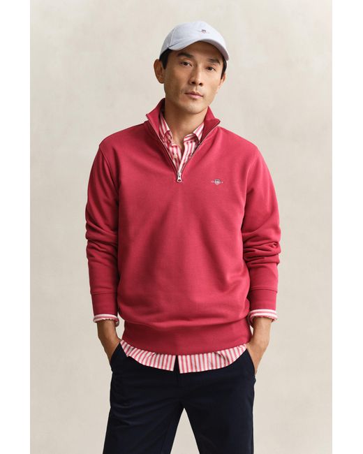 Gant Red Shield Half-Zip Sweatshirt for men