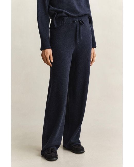 Gant Blue Wool Cashmere Blend Pants Evening