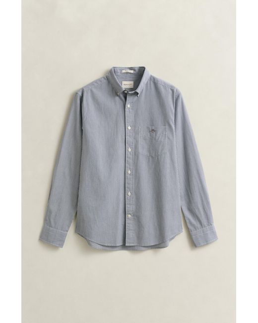Gant Blue Banker Stripe Classic Poplin Shirt Persian for men
