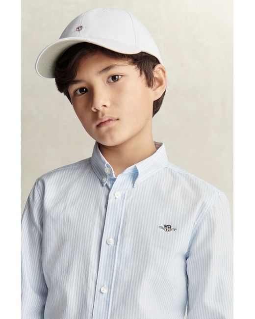 Gant Blue Teens Teen Boys Striped Oxford Shirt for men