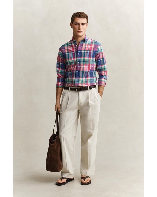 Gant Blue Madras Checked Shirt for men