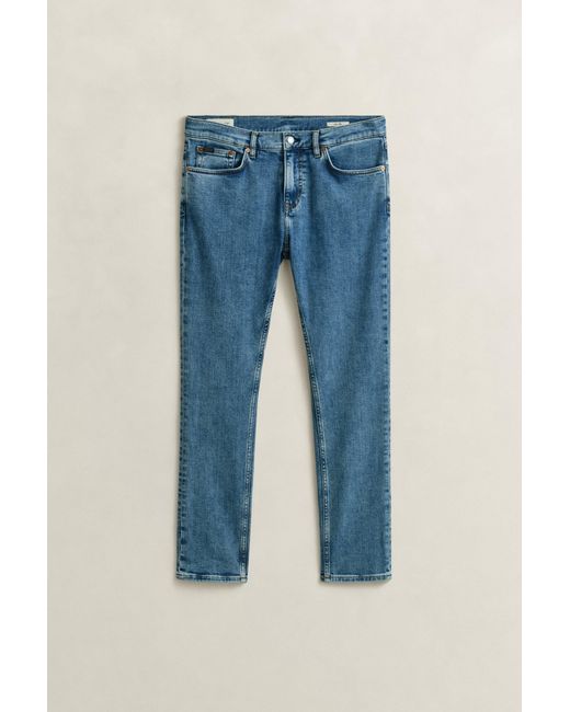 Gant Blue Slim Fit Clean Wash Jeans Mid Vintage for men