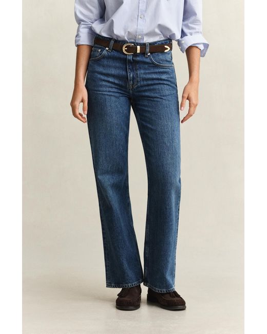 Gant Blue Relaxed Jeans Mid Worn In