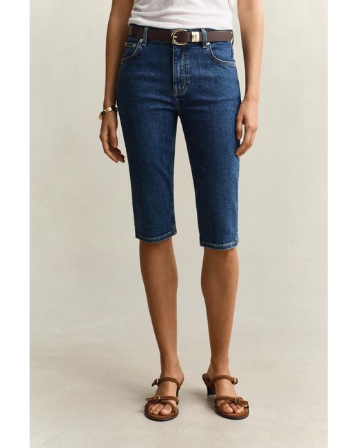 Gant Blue Denim Capri Pants Mid