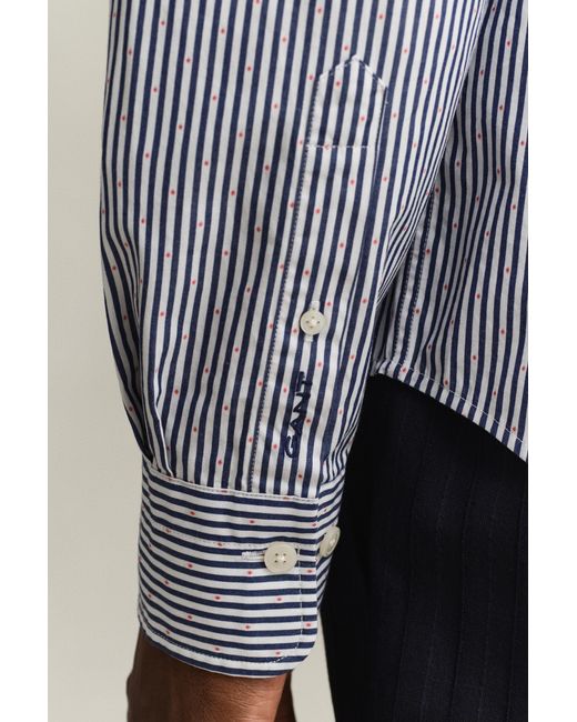 Gant Blue Fil Coupé Shirt Rich for men