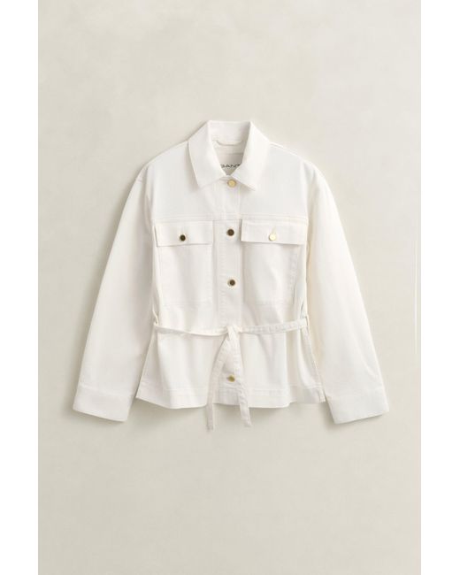 Gant Natural Denim Tie Jacket Eggshell