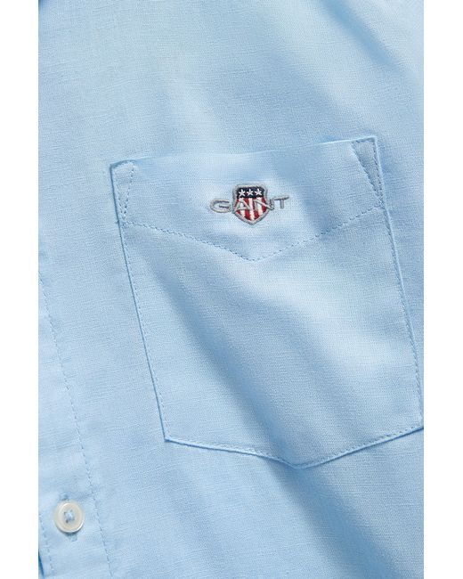 Gant Blue Teens Teen Boys Linen Blend Shirt for men