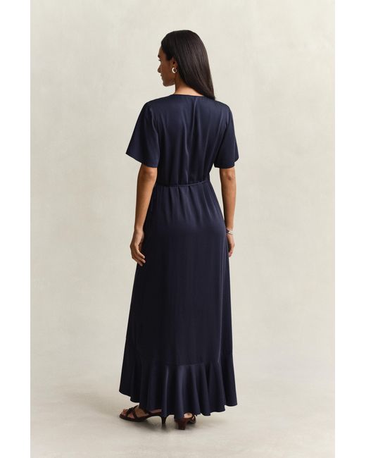 Gant Blue Frilly Wrap Dress Evening