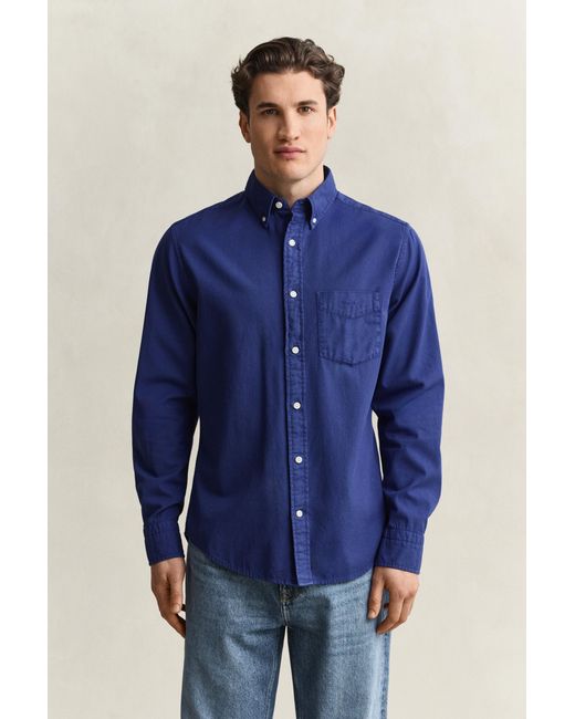 Gant Blue Regular Fit Twill Shirt for men