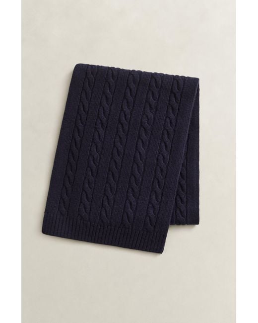 Gant Black Lambswool Cable Knit Scarf Evening for men