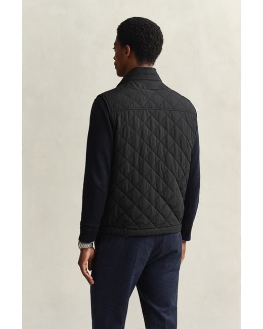 Gant Black Quilted Windcheater Vest for men