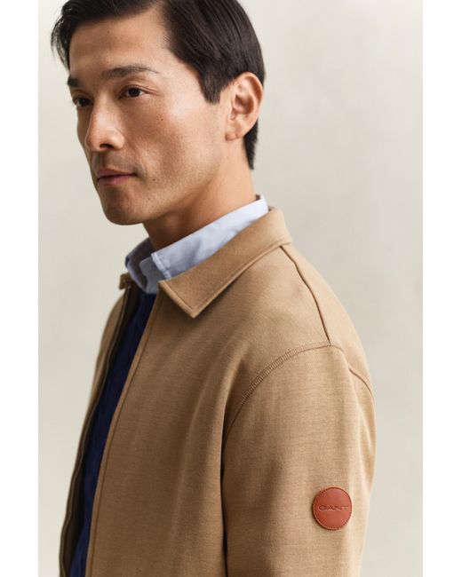 Gant Blue Ponte Di Roma Zip Sweatshirt Warm for men