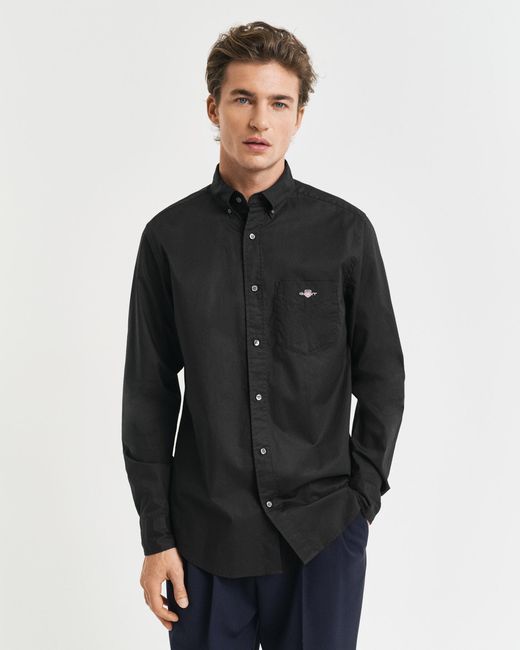 Gant Black Regular Fit Classic Poplin Shirt for men