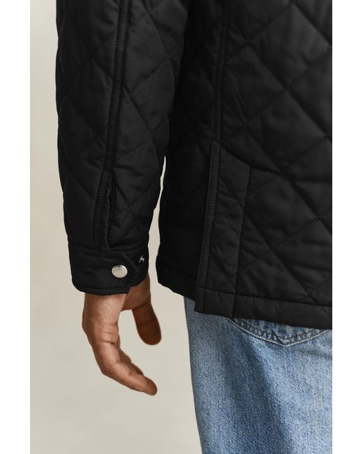 Gant Black Quilted Windcheater Mid-Length Jacket for men