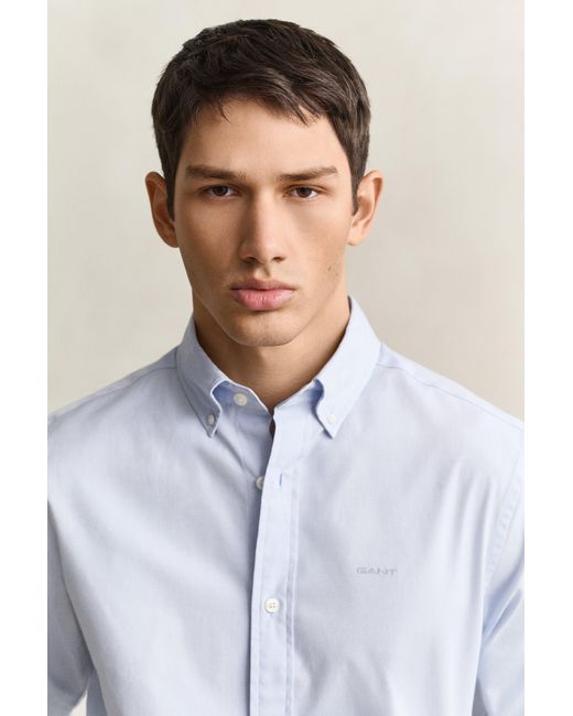 Gant Blue Regular Fit Pinpoint Oxford Shirt for men