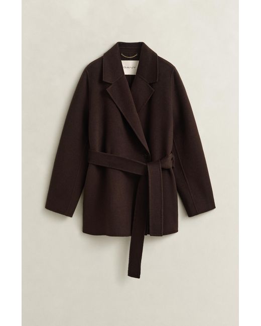 Gant Black Handstitched Belted Jacket Deep