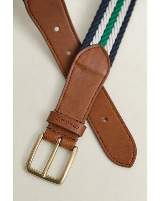 Gant Natural Striped Webbing Belt Lavish for men
