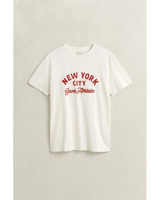 Gant Natural Graphic T-Shirt Cream for men