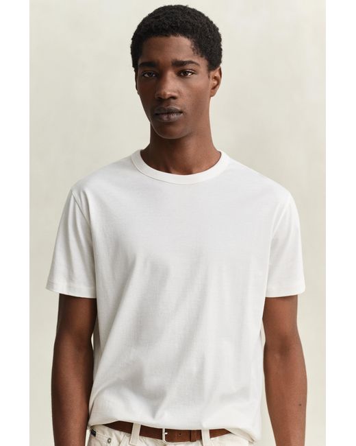 Gant Natural Pima Cotton T-Shirt Eggshell for men