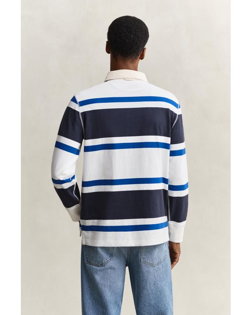 Gant Blue Block Striped Rugger Evening for men