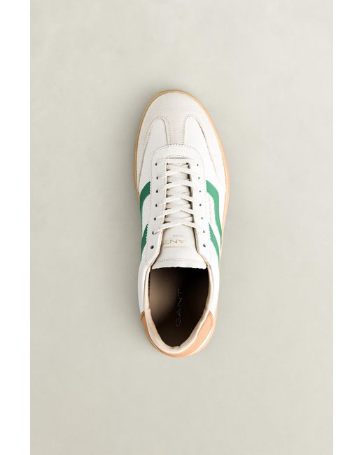 Gant Green Cuzmo Leather Sneakers Eggshell for men