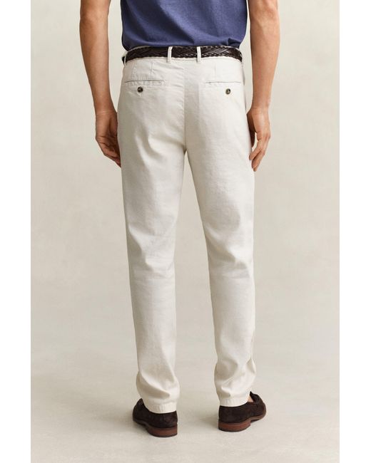 Gant Blue Linen Blend Chinos for men