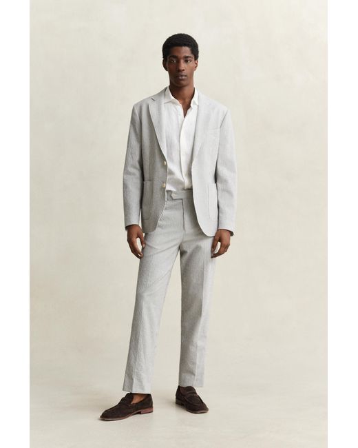Gant Natural Seersucker Suit Pants Eggshell for men