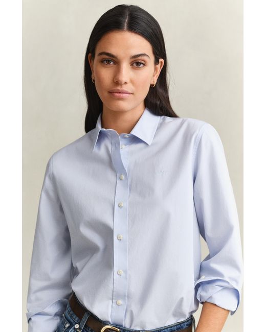 Gant Blue Regular Fit Classic Poplin Shirt