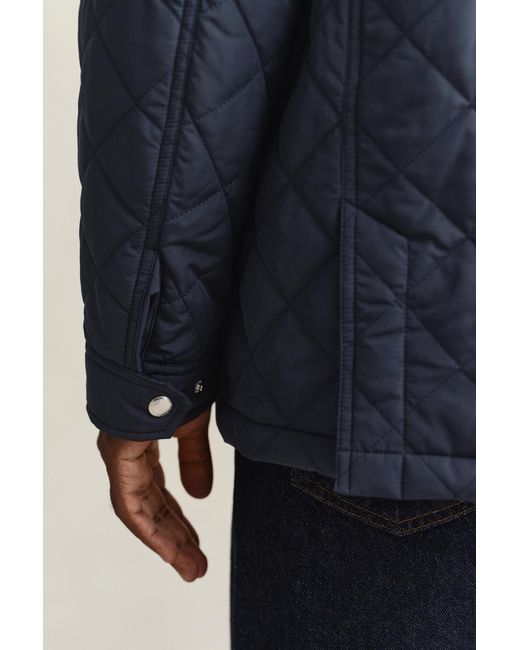 Gant Blue Quilted Windcheater Mid-Length Jacket for men