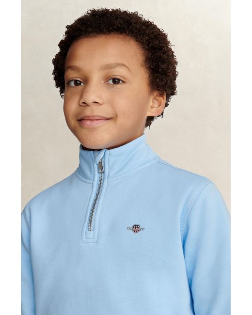Gant Blue Teens Teen Boys Half Zip Sweatshirt for men