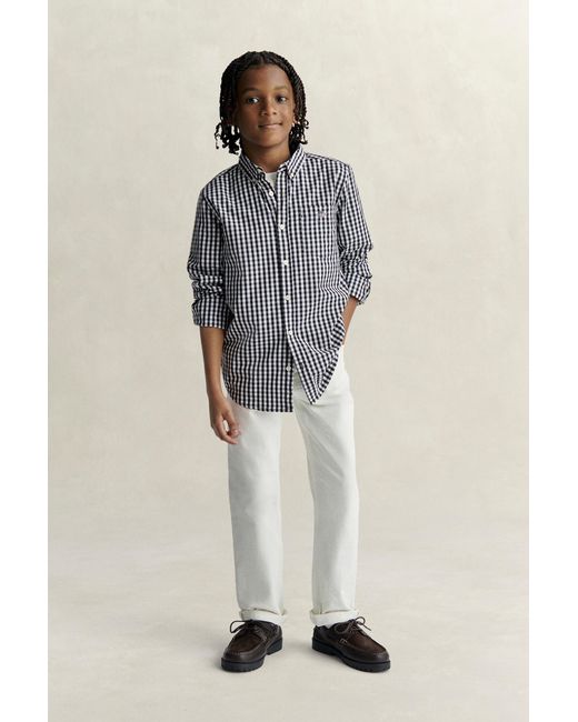 Gant Gray Teens Teen Boys Gingham Poplin Shirt Evening for men