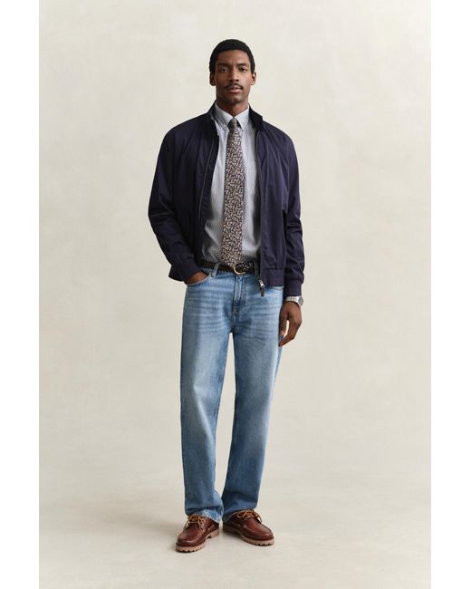 Gant Blue Banker Stripe Classic Poplin Shirt Persian for men
