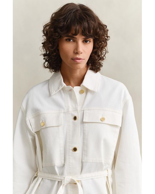 Gant Natural Denim Tie Jacket Eggshell