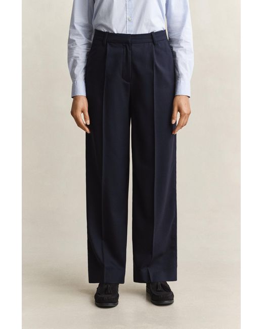 Gant Blue Tailored Wool Pants Evening